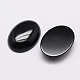 Oval Natural Black Agate Cabochons G-K020-20x15mm-01-2