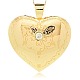 Golden Alloy Rhinestone Heart Big Pendants ALRI-J011-01G-NR-1