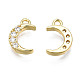 Brass Micro Pave Clear Cubic Zirconia Charms ZIRC-T015-001G-NF-3