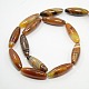 Natural Striped Agate/Banded Agate Rice Bead Strands G-N0073-10x31mm-15-2