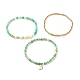 3 Uds. Conjunto de pulseras elásticas con cuentas de perlas y ágata natural BJEW-JB08089-05-4