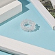 Gemma naturale e anello elasticizzato con perline intrecciate in vetro da donna RJEW-JR00546-4