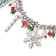 Рождественская серия сплав эмалированные браслеты с подвесками BJEW-TA00662-3