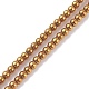 女性のための丸いガラスビーズのネックレス  ゴールドカラー  15.16インチ（38.5cm） NJEW-JN03821-02-4