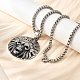 Ожерелья с подвеской в виде черепа индейца из нержавеющей стали 304 для женщин и мужчин NJEW-Z076-03AS-3