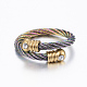 Trendy conjuntos de anillos y brazaletes de torque de 304 acero inoxidable SJEW-H073-12A-4