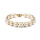 Round Shell Pearl Beaded Bracelet for Girl Women BJEW-TA00016-1