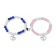 Set di braccialetti elasticizzati con perline rotonde rotonde per San Valentino BJEW-TA00432-1