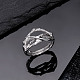 Shegrace anelli regolabili con ramo in argento sterling placcato rodio JR833A-5
