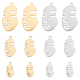 DICOSMETIC 12Pcs 3 Size 2 Colors Stainless Steel Abstract Human Face Charms Profile Head Charms Geometric Head Pendants Dangle Charms for Jewelry Making DIY Findings STAS-DC0002-06-1