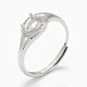 925 componentes de anillo de dedo de garra de diamante de imitación de plata esterlina STER-E061-48P-5