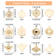 BENECREAT 24Pcs 6 Style 18K Gold Plated Evil Eye Charms with Crystal Rhinestone FIND-BC0002-66-2