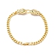 Cubic Zirconia Double Kylin Link Bracelet wth Brass Curb Chains for Men Women KK-H434-08G-4