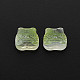 ツートン透明スプレー塗装ガラスビーズ  中国の干支は虎に署名します  黄緑  11.5x12x8mm  穴：1mm GLAA-T022-22-C06-3