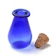 ガラスのコルク瓶の飾り  ガラスの空のウィッシングボトル  ペンダントデコレーション用のDIYバイアル  ブルー  15.5x28mm AJEW-O032-02A-3