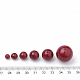 環境に優しいプラスチック模造真珠ビーズ連売り  高い光沢  グレードA  ラウンド  暗赤色  10mm  穴：1.8mm  約110個/連  43.3インチ MACR-S291-10mm-02-3