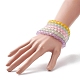 Set di bracciali elasticizzati con perline rotonde in vetro smerigliato per donna BJEW-JB09174-3