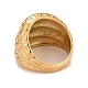 Chapado en iones (ip) 304 anillo de dedo grueso texturizado de acero inoxidable para hombres y mujeres RJEW-B040-08G-3