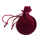 ひょうたんのベルベットのバッグ  暗赤色  9.5x7.5cm X-TP-R005-04-2