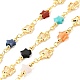 Natural Mixed Gemstone Star & Clear Glass Beaded Chains CHC-C025-06G-1