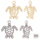 Beebeecraft 20 pz 2 colori charm tartaruga di mare 14k oro e argento tailandese placcato lega tartaruga oceano animali ciondolo per gioielli che effettuano forniture artigianato FIND-BBC0001-40-1