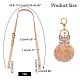 CHGCRAFT 2Pcs 2 Style Faux Fur Ball Pom Pom Keychains and Microfiber Leather Bag Strap FIND-CA0004-16-2