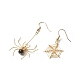 Boucles d'oreilles pendantes en onyx noir naturel EJEW-JE05189-01-3
