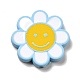 不透明なアクリルビーズ  エナメル  笑顔の花  ミックスカラー  24.5~25x4mm  穴：1.5mm ACRC-I001-02-3