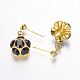 Brass Cubic Zirconia Stud Earrings EJEW-P106-04-2