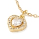Clear Cubic Zirconia Heart Pendant Necklace NJEW-O125-28G-1