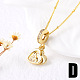 Латунные ожерелья с подвесками из розового кубического циркония и эмалью в виде микропаве FS-WG967EC-04-1