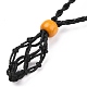 Fabricación de collar de bolsa de macramé de cordón encerado trenzado ajustable NJEW-I243-A06-3