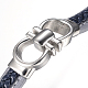 Bracelets de cordon en cuir tressé pour hommes BJEW-H559-15B-2