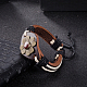 Adjustable Casual Unisex Flower Leather Bracelets BJEW-BB15621-10