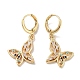 Real 18K Gold Plated Brass Dangle Leverback Earrings EJEW-L269-032G-1