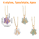 SUPERFINDINGS 4Pcs Star Gemstones Pendants Star Shape Quartz Stone with Wire Wrapped Natural Synthetic Crystal Stone Charms for DIY Jewelry Making FIND-FH0005-70-2