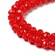 Opaque Solid Color Crystal Glass Rondelle Beads Strands EGLA-F049A-02-3