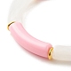 Bracelets extensibles en perles de tube acrylique BJEW-JB07778-03-4