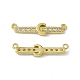 Rack Plating Brass Micro Pave Clear Cubic Zirconia Connector Charms KK-C007-37G-C-2
