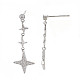 Star Long Dangle Stud Earrings EJEW-S199-24P-NF-3