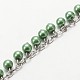 Chaînes en perles de verre rondes manuelles pour fabrication de bracelets et colliers AJEW-JB00085-05-1