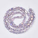 Electroplate Opaque Solid Color Glass Beads Strands EGLA-T020-02B-2