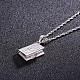 SHEGRACE Stylish Rhodium Plated 925 Sterling Silver Book with Word Pendant Necklace JN248A-2