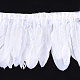 ガチョウの羽のフリンジトリミング  マスクと衣装のアクセサリー  染め  ホワイト  145~195ミリメートル、約2 M /袋 FIND-T037-05L-2