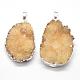 Electroplated Natural & Dyed Druzy Agate Pendants G-N0167-023A-03-1