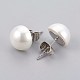 Perlas de concha perla orejeras EJEW-JE02894-01-1