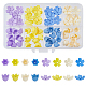 HOBBIEASY 80Pcs 8 Styles Opaque Acrylic Petals Floral Bead Hats 4 Color Daisy Tulip Bead End Hats Assorted Matte Frosted Trumpet Flower Loose Bead End for DIY Jewelry Making Hole 1.3mm ACRP-HY0001-03-4