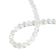 Hebras de perlas de vidrio de imitación de jade transparente GLAA-N052-05A-B07-4