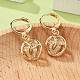 Серьги-кольца из латуни с микропаве из прозрачного кубического циркония для женщин EJEW-G428-24G-03-1