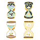 Beebeecraft 1 Box 4 Style Enamel Lapel Pins Set Gold Hourglass Space Ocean Skull Brooch Pins for Backpack Cloths Hats Sweater Decoration JEWB-SC0001-10-1